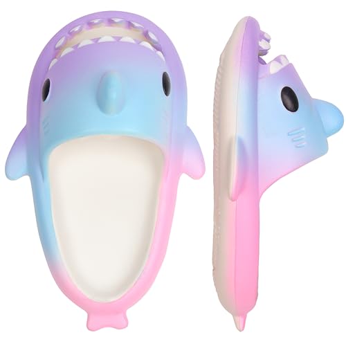 IASKDIN Hai Badelatschen Jungen Mädchen Shark Sildes Slippers Damen Herren Dusch Badeschuhe Lustig Sommer Strand Hausschuhe rutschfeste Badesandalen Kinder Badeschlappen von IASKDIN