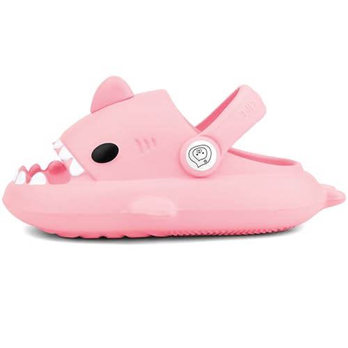 IASKDIN Hai Badelatschen Jungen Mädchen Shark Slippers Dusch und Badeschuhe Lustig Sommer Strand Hausschuhe Rutschfeste Badesandalen Kinder Badeschlappen von IASKDIN