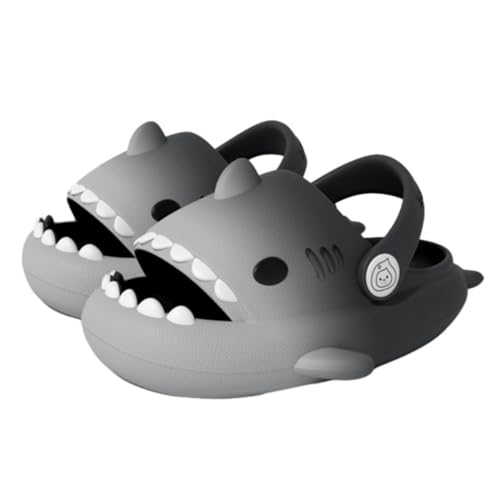 IASKDIN Hai Badelatschen Jungen Mädchen Shark Slippers Dusch und Badeschuhe Lustig Sommer Strand Hausschuhe Rutschfeste Badesandalen Kinder Badeschlappen von IASKDIN