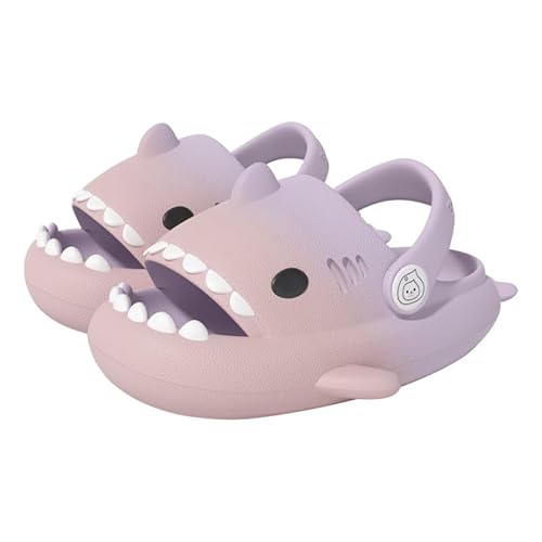 IASKDIN Hai Badelatschen Jungen Mädchen Shark Slippers Dusch und Badeschuhe Lustig Sommer Strand Hausschuhe rutschfeste Badesandalen Kinder Badeschlappen von IASKDIN