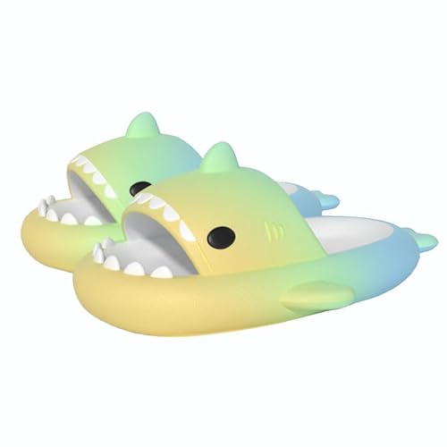 IASKDIN Hai Badelatschen Jungen Mädchen Shark Slippers Dusch und Badeschuhe Lustig Sommer Strand Hausschuhe Rutschfeste Badesandalen Kinder Badeschlappen von IASKDIN