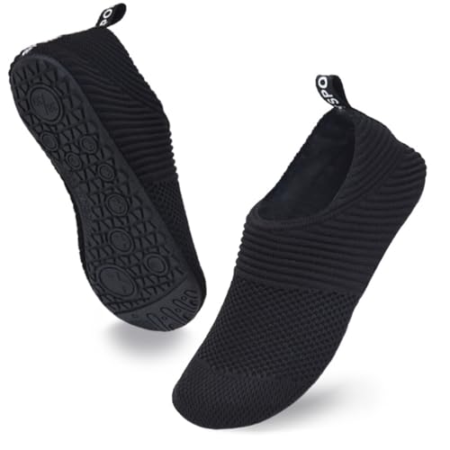 IASKDIN Hausschuhe Herren Damen Leichte Hüttenschuhe Rutschfest Unisex Haussocken Barfußschuhe Slippers Innenbereich Gr.38-39 von IASKDIN