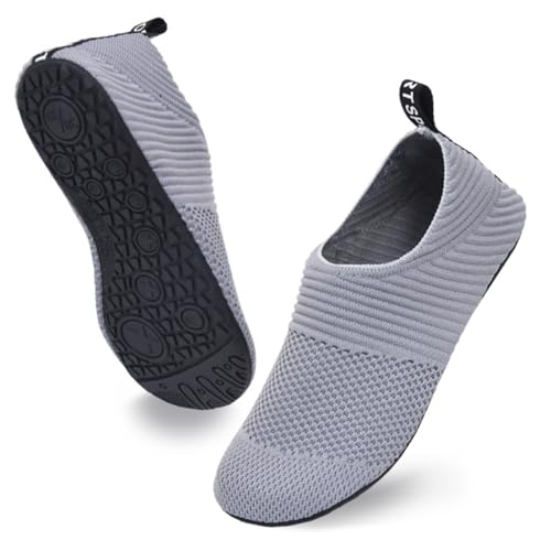 IASKDIN Hausschuhe Herren Damen Leichte Hüttenschuhe Rutschfest Unisex Haussocken Barfußschuhe Slippers Innenbereich Gr.40-41 von IASKDIN