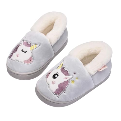 IASKDIN Hausschuhe Mädchen Jungen Pantoffeln Plüsch Warme Rutschfest Baumwolle Innenbereich Winterschuhe für Kinder von IASKDIN