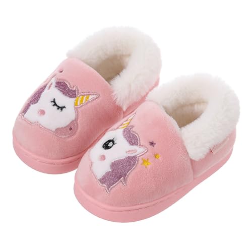 IASKDIN Hausschuhe Mädchen Jungen Pantoffeln Plüsch Warme Rutschfest Baumwolle Innenbereich Winterschuhe für Kinder von IASKDIN