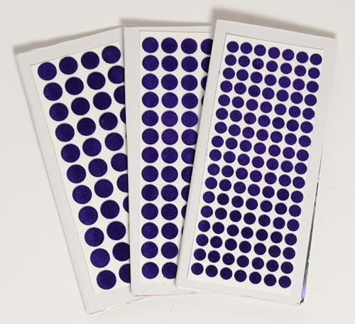 IBA Indianbeautifulart 3Er-Pack (228 Stück), Blaue Stirnaufkleber Bindiya Bindis, Rundes Selbstklebendes Bindi, Stirnschmuck Für Frauen, Indisches Bindiya-Stirn-Tika von IBA Indianbeautifulart