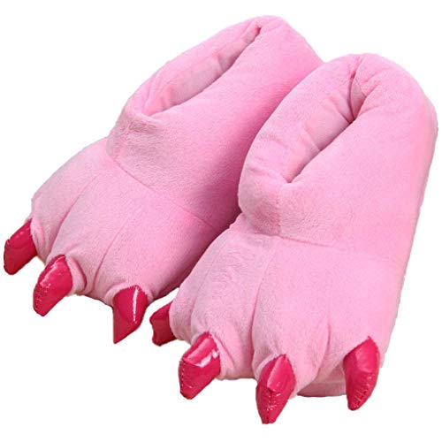 IBAIOU Erwachsene/Kinder Animal Paw Schuhe,Unisex Plüsch Animal Claw Hausschuhe,Dinosaurier Paw Schuhe,39-43,pink von IBAIOU