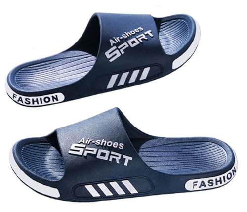IBAIOU Plus Size Herren Slide Sandalen Hausschuhe Mode Badezimmer Sandalen Duschschuhe Pool Strand Slides Sandalen, Marineblau, 11-11.5 von IBAIOU
