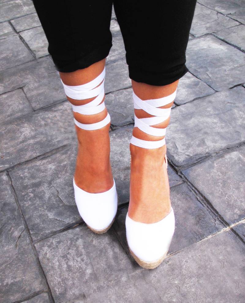 High Wedge Schnürung Damen Espadrilles Aus Bio-Baumwolle von IBIZENCAS