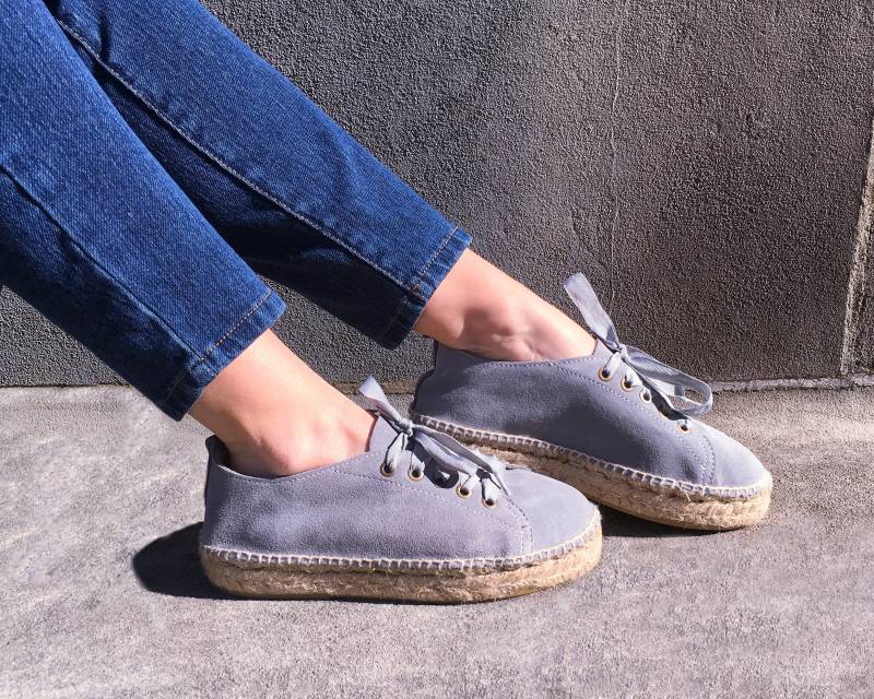 Ibiza Island Boho Sneakers Espadrilles - Spitze Oxford Schuhe, Aus Wildleder Leder, Plattform Schuhe von IBIZENCAS