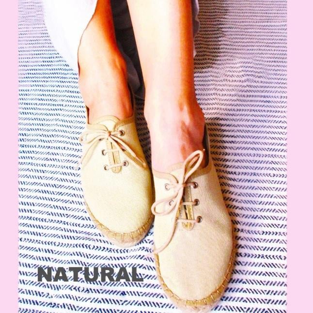 Leinen Vegan Oxford Espadrilles Damen, Spitzenschuhe, Keilschuhe, Flache Schuhe, Natürlicher Hanf, Nachhaltige Öko-Schuhe, Vegane Turnschuhe von IBIZENCASshoes