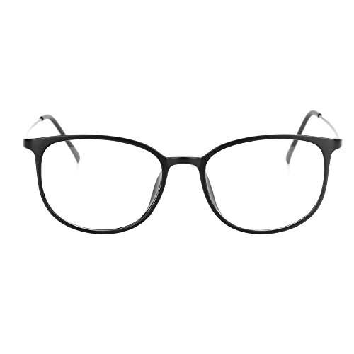 Brille Metallrahmen Brillengestelle Ohne Sehstärke Runde Pantobrille Streberbrille Fensterglas Nerdbrille Damen Herren Ebenenspiegel Brillefassung mit Nasenpad Winddicht Leicht Vintage Transparent von IBLUELOVER