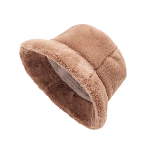 Fischerhüte Winter Bucket Hat Damen Mädchen Eimer Hut Flauschige Fellmütze Breite Krempe Wintermütze Faltbar Verdickt Hut Warm Winddicht Mütze Herren Anglerhut für Outdoor Freizeit Reisen Wandern von IBLUELOVER