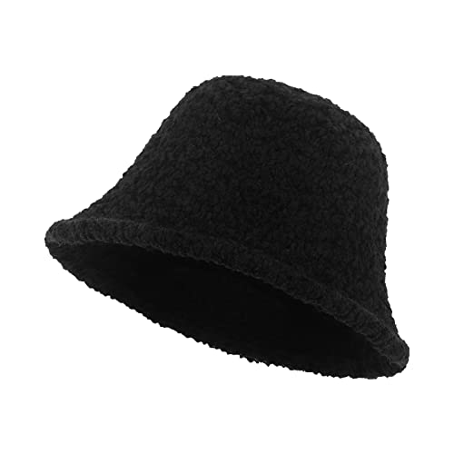 Fischerhüte Winter Eimer Hut Damen Mädchen Fischermütze Warm Bucket Hat Verdickt Breite Krempe Hut Modisch Strickmützen Winddicht Damenhut Outdoor Freizeit Glockenhut für Reisen Wandern Radfahren von IBLUELOVER