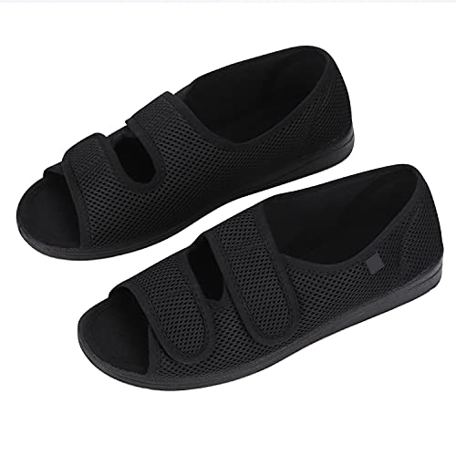 IBLUELOVER Diabetiker Schuhe Orthopädische Sandale Klettverschluss Pantolette Breite Pantoffeln Easy Close Hausschuhe geschwollene Sommerschuhe Offener Zeh Slipper für Alte Outdoor Walking von IBLUELOVER