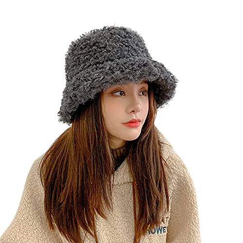 IBLUELOVER Fischerhüte Winter Eimer Hut Warm Damenmütze Fleece Fischermütze Outdoor Winddicht Beanie Kappe Verdickt Anglerhut Flauschig Wintermütze Damen Mädchen Bucket Hat für Freizeit Reisen von IBLUELOVER