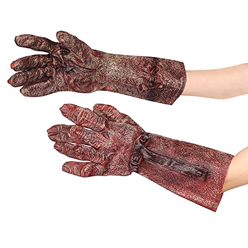 IBLUELOVER Halloween Handschuhe Wolf Bär Pfote Werwolf Kostüm Horror Party Deko mit Plüschhaar Tier Monster Cosplay Requisiten Musical Karneval Fasching Zubehör für Maskerade Make Up Spukhaus von IBLUELOVER