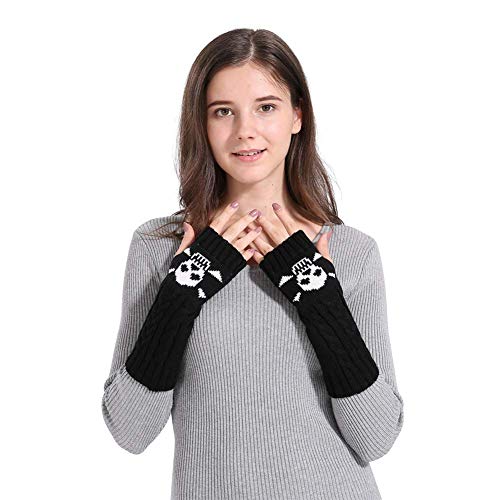 Fingerlose Handschuhe Damen Mädchen Gestrickte Handwärmer Warm Winterhandschuhe Armstulpen Halbfinger Armwärmer Indoor Outdoor Fäustlinge Büro Freizeit Handstulpen für Reise Skifahren Schreiben von IBLUELOVER