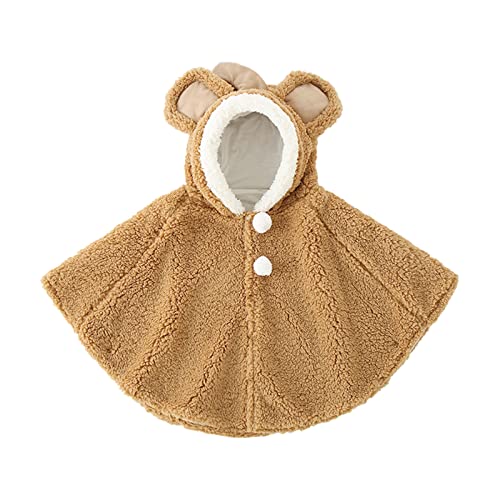IBLUELOVER Kapuze Cape Baby Umhang mit Kapuze Dicke Poncho Warm Kinder Mantel Winter Herbst Mädchen Jungen Jacke Kleinkind Oberbekleidung Outdoor Winddicht Outwear von IBLUELOVER