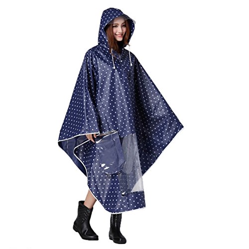IBLUELOVER Regenmantel Wasserdicht mit Reflektierendes Band Motorrad Regenponcho,Regenschutz Schnell Trocknend Regencape Atmungsaktiv mit Kapuze,Regenbekleidung für Fahrrad Regenschutz Eva von IBLUELOVER