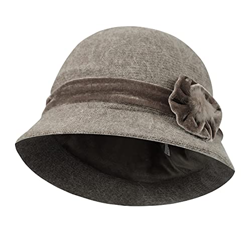 IBLUELOVER Weibliche Mütze Mittleren Alters Herbst Winter Strickmütze Basin Cap Alter Mann Hut Oma Kaninchenfell Wollmütze Warm Wintermütze Winddicht Winterhut Wandern Camping Reisen Outdoors Kappen von IBLUELOVER