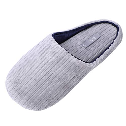 IBLUELOVER Winterschuhe Damen Weiche Pantoffeln Cord Warme Hausschuhe Gummisohlen Hüttenschuhe Mädchen Indoor Slippers Komfort Schlappen Rutschfest Pantoletten Outdoor Gästepantoffel von IBLUELOVER