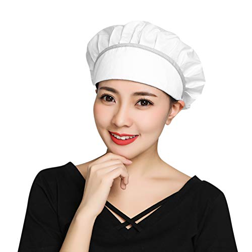 Kochmütze Baumwolle Kochhaube Herren Damen Kochhut Einstellbar Arbeitskappe Atmungsaktiv Gastromütze Backen Kochen Hut Arbeit Staubhut Chef Cook Grill Cap Staubdicht Küchenmütze für Restaurant BBQ von IBLUELOVER