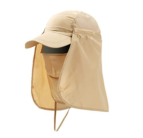 Sonnenhut Damen Herren Legionärskappe mit Nackenschutz Safari Cap UV Schutz Angelhut Schnelltrocknend Fischerhüte Abnehmbarer Wasserdicht Wanderhut Faltbar Gartenhut Outdoor Radfahren Bergsteigerhut von IBLUELOVER