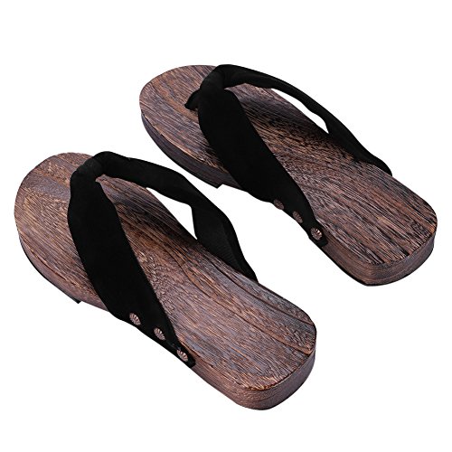 IBLUELOVER Zehensandalen Holz Herren Damen Sandalen Verstopfen Hölzern Hausschuhe Outdoor Plattform Schuhe Japanische Holzschuhe Pantoletten Flip Flops Pantoffeln Strandschuhe Badeschuhe Surfschuhe von IBLUELOVER