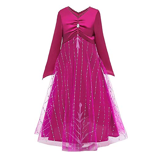 Anna und Elsa Kleid, Eiskönigin 2 Prinzessin Kleid Schneekönigin Verkleidung TüllKleid Kostüm für Ankleiden Weihnachten Karneval Halloween Geburtstag Cosplay Faschingkostüm Rosa 13-14 Jahre von IBTOM CASTLE