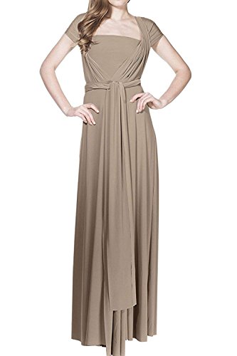 Damen Frauen Elgant V-Ausschnitt Brautjungfernkleid Infinity Abendkleid Geknotetem Multiway Rückenfrei Neckholder Cocktailkleid Nackt M von IBTOM CASTLE