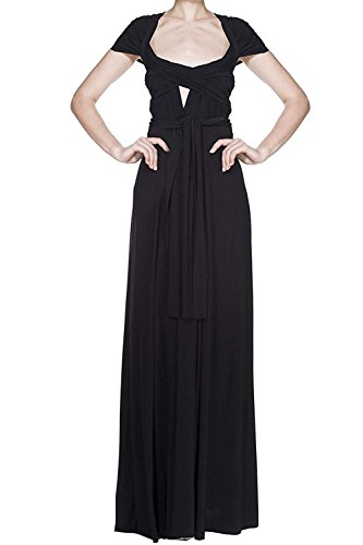 Damen Frauen Elgant V-Ausschnitt Brautjungfernkleid Infinity Abendkleid Geknotetem Multiway Rückenfrei Neckholder Cocktailkleid Schwarz L von IBTOM CASTLE