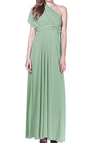 Damen Frauen Elgant V-Ausschnitt Brautjungfernkleid Infinity Abendkleid Geknotetem Multiway Rückenfrei Neckholder Cocktailkleid Türkis XL von IBTOM CASTLE