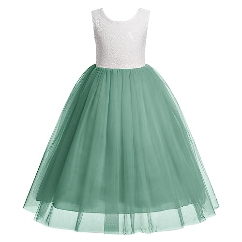IBTOM CASTLE Kleines Großes Blumenmädchen Kleid Kurze Ärmel Spitze Rückenfrei Tüll Hochzeit Brautjungfer Taufe Abend Formale Festzug Prinzessin Maxi Ballkleid Grün 13-14 Jahre IBTOM CASTLE Kleines Großes Blumenmädchen Kleid Kurze Ärmel Spitze Rückenfrei Tüll Hochzeit Brautjungfer Taufe Abend Formale Festzug Prinzessin Maxi Ballkleid Grün 13-14 Jahre von IBTOM CASTLE