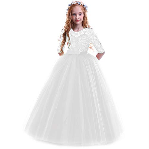 IBTOM CASTLE Mädchen Spitze Tüll Prinzessin Prom Ballkleid Formale Partei Kleider für Hochzeit Brautjungfer Blumenmädchen Geburtstag Fasching Cocktail Dance Cocktailkleid Elegant Weiß 11-12 Jahre IBTOM CASTLE Mädchen Spitze Tüll Prinzessin Prom Ballkleid Formale Partei Kleider für Hochzeit Brautjungfer Blumenmädchen Geburtstag Fasching Cocktail Dance Cocktailkleid Elegant Weiß 11-12 Jahre von IBTOM CASTLE