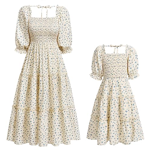 IBTOM CASTLE Mama und ich Kleider Mädchen Boho Sommer Strand Lässig Kleid Geraffte Laterne Ärmel Blumen Midi Kleid Passendes Outfit für Mutter und Tochter Blühende Aprikose 11-12 Jahre IBTOM CASTLE Mama und ich Kleider Mädchen Boho Sommer Strand Lässig Kleid Geraffte Laterne Ärmel Blumen Midi Kleid Passendes Outfit für Mutter und Tochter Blühende Aprikose 11-12 Jahre von IBTOM CASTLE