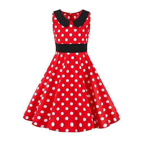 Kinder Mädchen 1950er Vintage Kleider Blumendruck Polka Dots Swing A Linie Hochzeit Geburtstag Partykleid Sommer Ärmellos Retro Cocktailkleid Abendkleid Festkleid Im 50er Jahre Stil Rot 11-12 Jahre Kinder Mädchen 1950er Vintage Kleider Blumendruck Polka Dots Swing A Linie Hochzeit Geburtstag Partykleid Sommer Ärmellos Retro Cocktailkleid Abendkleid Festkleid Im 50er Jahre Stil Rot 11-12 Jahre von IBTOM CASTLE