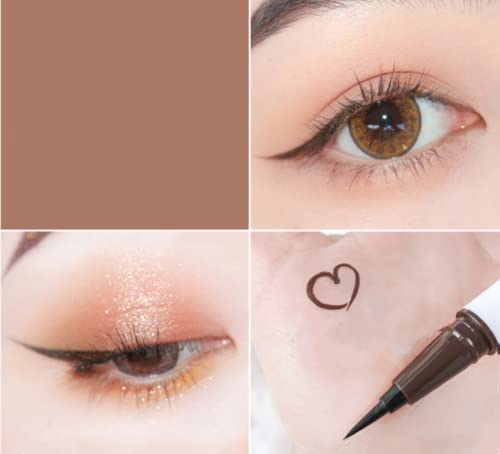 Farbiger Eyeliner Langlebiger Wasserdichter Flüssiger Eyeliner-Stift, Hochpigmentierter Wischfester bunter Eyeliner Langlebig für Frauen (braun) von ICATUENY