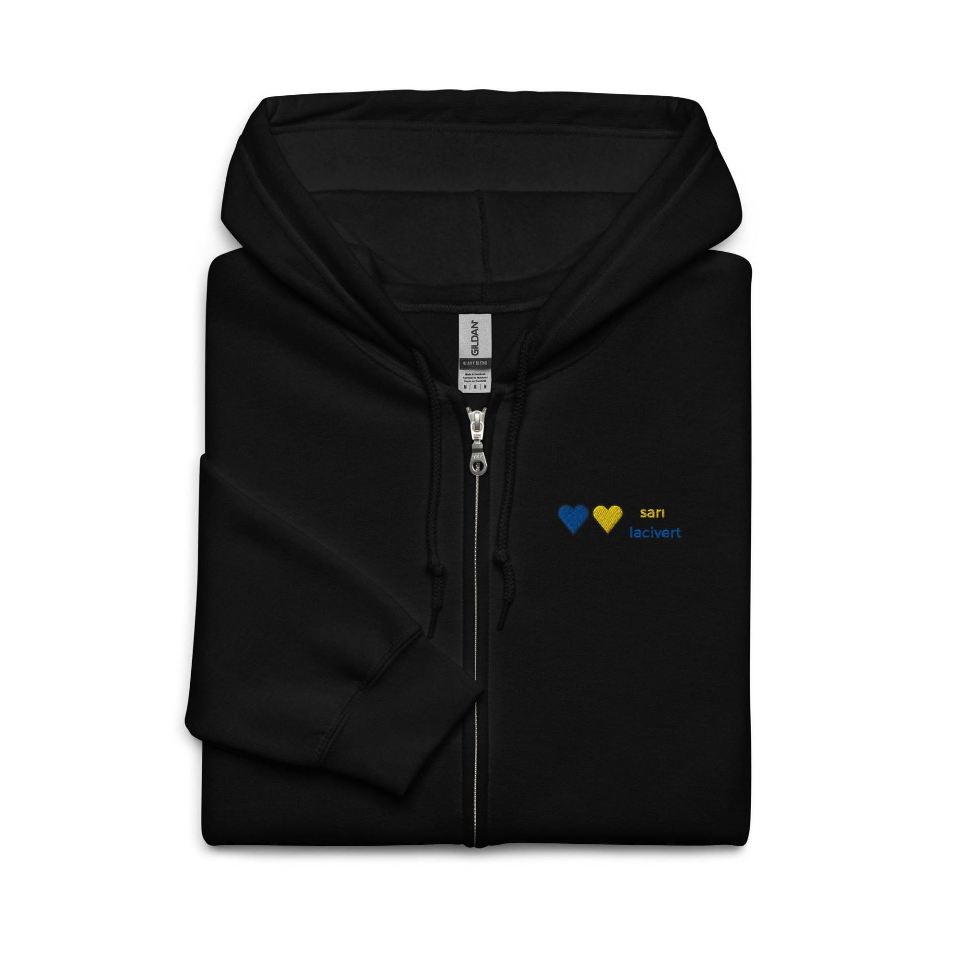 Yellow Navy Hoodie Strick Design - Istanbul Colors Football Fan Turkish Gift Unisex Heavy-Blend Zip von ICCDesignsCo