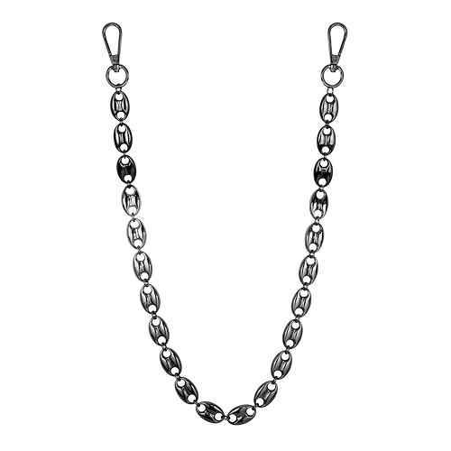 ICE STAR Herren Hip-Hop-Stil Hosenketten - Stilvolle Jeanskette mit großem Haken für Streetwear Outfits, 13 mm schwarzes Mariner-Glied, 56 cm von ICE STAR