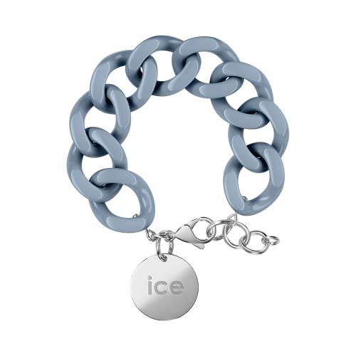 ICE - Jewellery - Chain bracelet - Artic blue - Silver - Kettenarmband mit blaufarbenen XL-Maschen für Frauen, geschlossen mit einer silberen Medaille (020918) von ICE-WATCH