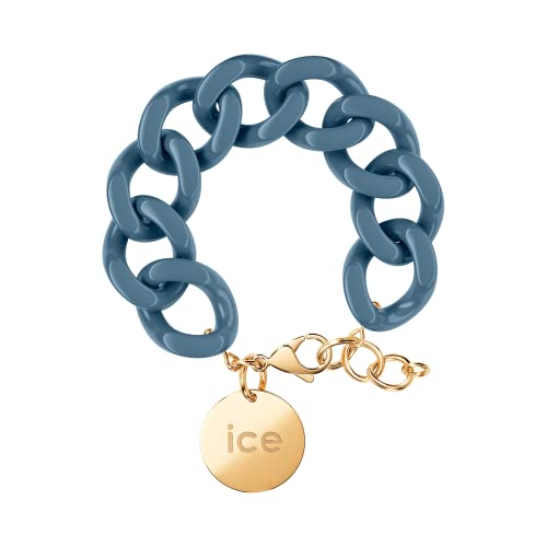 ICE - Jewellery - Chain bracelet - Blue horizon - Gold - Kettenarmband mit blaufarbenen XL-Maschen für Frauen, geschlossen mit einer goldenen Medaille (020919) von ICE-WATCH