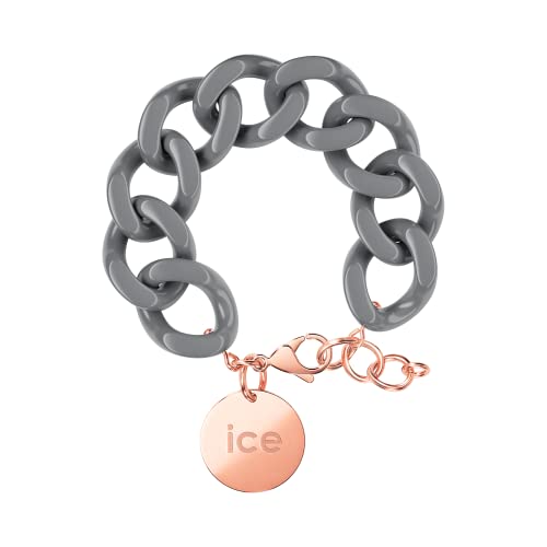 ICE - Jewellery - Chain bracelet - Chic grey - Rose-gold - Kettenarmband mit graufarbenen XL-Maschen für Frauen, geschlossen mit einer roségold Medaille (020930) von ICE-WATCH