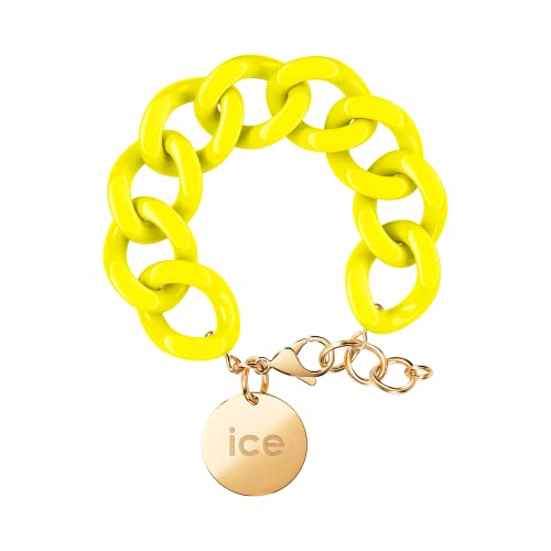 ICE - Jewellery - Chain bracelet - Flashy yellow - Gold - Kettenarmband mit gelbfarbenen XL-Maschen für Frauen, geschlossen mit einer goldenen Medaille (020924) von ICE-WATCH