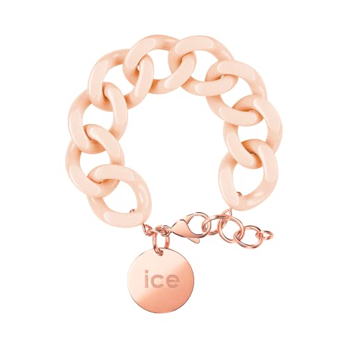 ICE - Jewellery - Chain bracelet - Nude - Rose-gold - Kettenarmband mit rosafarbenen XL-Maschen für Frauen, geschlossen mit einer roségold Medaille (020925) von ICE-WATCH