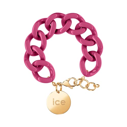 ICE - Jewellery - Chain bracelet - Orchid - Gold - Kettenarmband mit rosafarbenen XL-Maschen für Frauen, geschlossen mit einer goldenen Medaille (020928) von ICE-WATCH