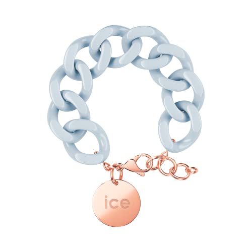 ICE - Jewellery - Chain bracelet - Pastel blue - Rose-gold - Kettenarmband mit blaufarbenen XL-Maschen für Frauen, geschlossen mit einer roségold Medaille (020920) von ICE-WATCH