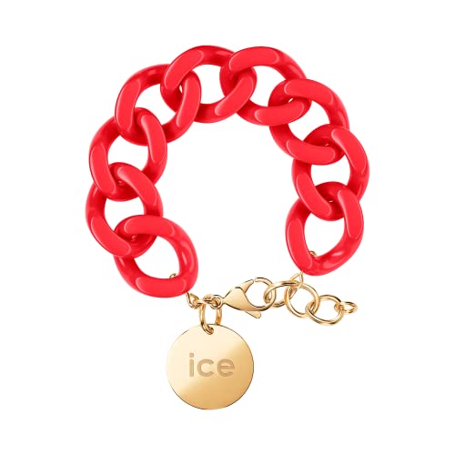 ICE - Jewellery - Chain bracelet - Red passion - Gold - Kettenarmband mit rotfarbenen XL-Maschen für Frauen, geschlossen mit einer goldenen Medaille (020929) von ICE-WATCH