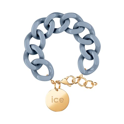 ICE - Jewellery - Chain bracelet - Artic blue - Kettenarmband mit blaufarbenen XL-Maschen für Frauen, geschlossen mit einer goldenen Medaille (020356) von ICE-WATCH