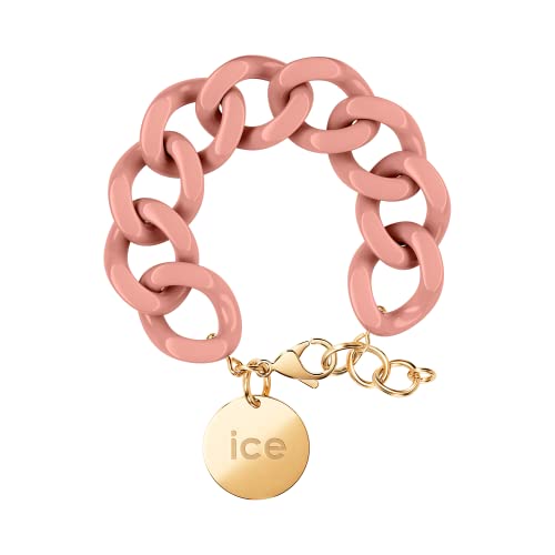 ICE - Jewellery - Chain bracelet - Clay - Kettenarmband mit rosafarbenen XL-Maschen für Frauen, geschlossen mit einer goldenen Medaille (020350) von ICE-WATCH